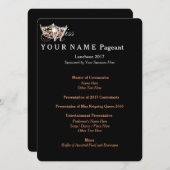 Miss America Peach Crown Dubbele kant Luncheon Kaa Menu (Voorkant / Achterkant)