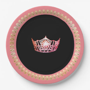 Miss America Pink-Coral 9" Papieren Borden Bordje
