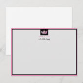 Miss America Pink Crown Custom Flat Note Kaart Notitiekaartje (Voorkant / Achterkant)