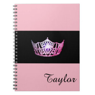 Miss America Pink Crown-laptop - Aangepaste naam Notitieboek