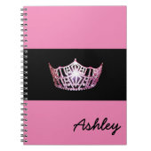 Miss America Pink Crown Notebook - Aangepaste naam Notitieboek (Voorkant)