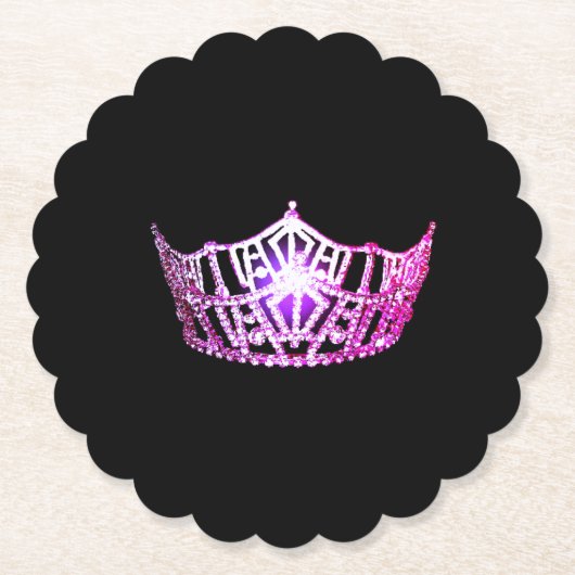 Miss America Pink Crown Sclpd papieren Onderzetter (Voorkant)