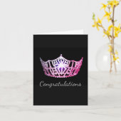 Miss America Pink Crown Wenskaart-Congrats auto Kaart (Gele Bloem)