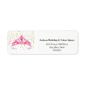 Miss America Pink Tiara Stars Adresetiketten Etiket (Voorkant)