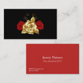 Miss America Red en Gold Rozen Visitekaartjes (Voorkant / Achterkant)