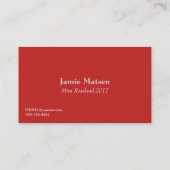 Miss America Red en Gold Rozen Visitekaartjes (Achterkant)