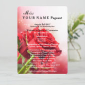 Miss America Red Rose Pageant Awards Bal Programma Programmakaart (Staand voorkant)