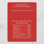 Miss America Red Rose Pageant Awards Bal Programma Programmakaart (Achterkant)