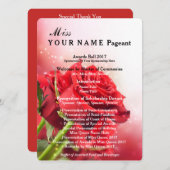 Miss America Red Rose Pageant Awards Bal Programma Programmakaart (Voorkant / Achterkant)
