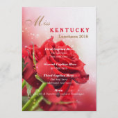 Miss America Red Roses Luncheon Programma Kaart (Voorkant)