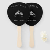 Miss America Rodeo Silver Crown Tiara Paddle Fan Handwaaier (Voorkant en achterkant)