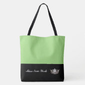 Miss America Silver Crown Canvas tas-Large Apple Tote Bag (Achterkant)
