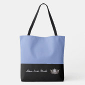 Miss America Silver Crown Canvas tas-Large Blue Tote Bag (Achterkant)