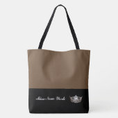 Miss America Silver Crown Canvas tas-Large Brownie Tote Bag (Achterkant)