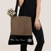 Miss America Silver Crown Canvas tas-Large Brownie Tote Bag (Dichtbij)