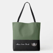 Miss America Silver Crown Canvas tas-Large Cactus Tote Bag (Achterkant)