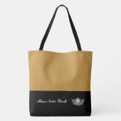 Miss America Silver Crown Canvas tas-Large GoldN R Tote Bag (Achterkant)