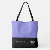 Miss America Silver Crown Canvas tas-Large Lavende Tote Bag (Achterkant)