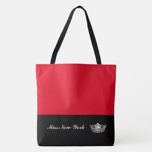 Miss America Silver Crown Canvas tas-Large Red Tote Bag (Voorkant)