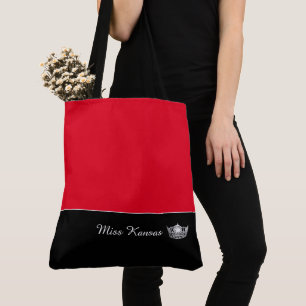 Miss America Silver Crown Canvas tas-Large Tote Bag