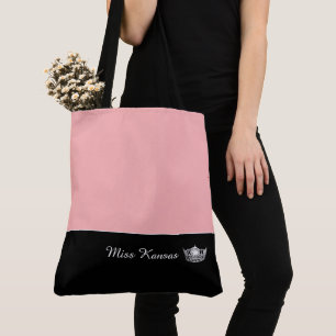 Miss America Silver Crown Canvas tas-Large Tote Bag