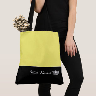 Miss America Silver Crown Canvas tas-Large Tote Bag