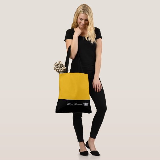 Miss America Silver Crown Canvas tas-Large Tote Bag (Op model)