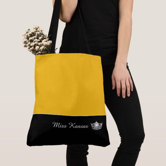 Miss America Silver Crown Canvas tas-Large Tote Bag (Dichtbij)