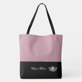 Miss America Silver Crown Canvas tas LRGE Mauve (Achterkant)