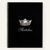 Miss America Silver Crown Custom Sketchbook Notitieboek (Voorkant)