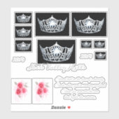 Miss America Silver Crown Custom Stickers (Vel)
