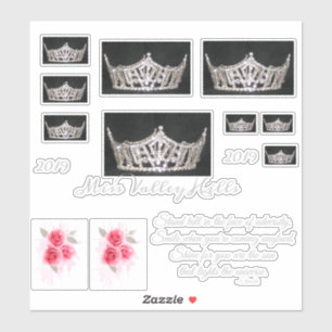 Miss America Silver Crown Custom Stickers