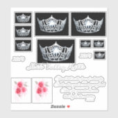 Miss America Silver Crown Custom Stickers (Vel)