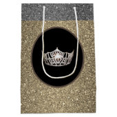 Miss America Silver Crown Gold FX GlitterGift Bag Medium Cadeauzakje (Achterkant)