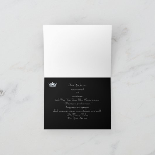 Miss America Silver Crown Hartelijk dank voor uw k Bedankkaart (Binnen)