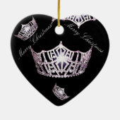 Miss America Silver Crown kerstversiering Keramisch Ornament (Achterkant)