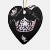 Miss America Silver Crown kerstversiering Keramisch Ornament (Links)