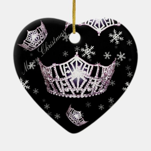 Miss America Silver Crown kerstversiering Keramisch Ornament (Achterkant)