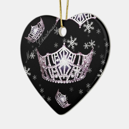 Miss America Silver Crown kerstversiering Keramisch Ornament (Links)