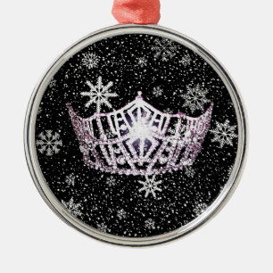 Miss America Silver Crown kerstversiering Metalen Ornament
