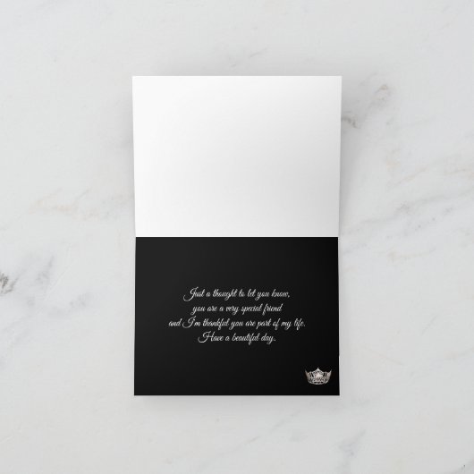 Miss America Silver Crown Note Kaart denkt aan (Binnen)