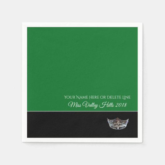 Miss America Silver Crown Paper Napkins Servet (Voorkant)