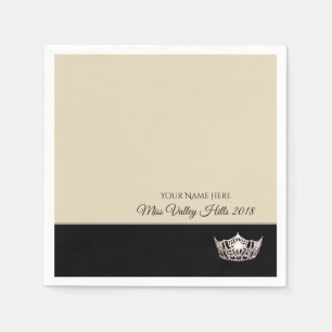 Miss America Silver Crown Paper Napkins Servet