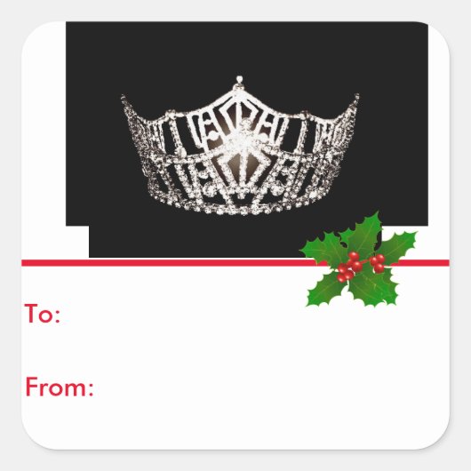 Miss America Silver Crown Peel & Stick Gift Labels (Voorkant)