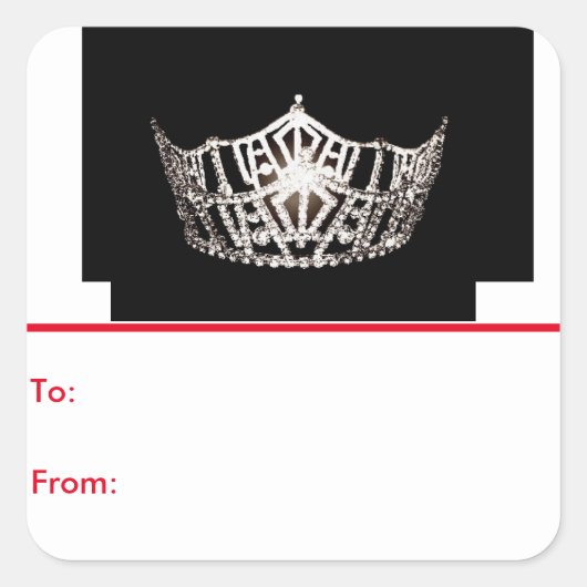 Miss America Silver Crown Peel & Stick Gift Labels (Voorkant)
