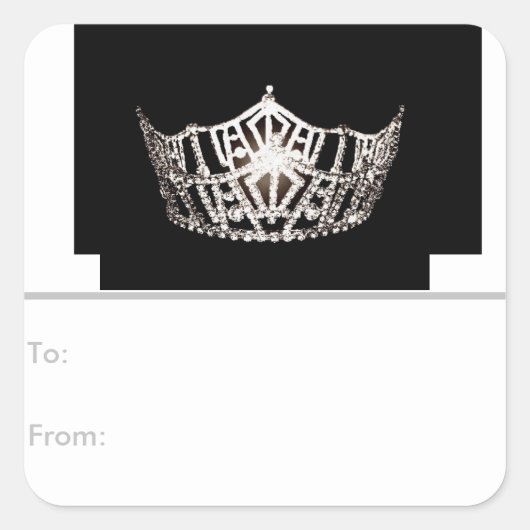 Miss America Silver Crown Peel & Stick Gift Labels (Voorkant)