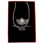 Miss America Silver Crown Red Gift Bag met Kerstmi Medium Cadeauzakje (Voorkant)