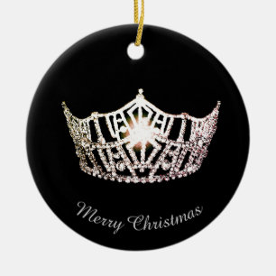 Miss America Silver Crown Ronde Ornament