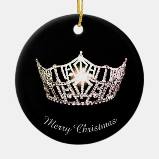 Miss America Silver Crown Ronde Ornament (Voorkant)