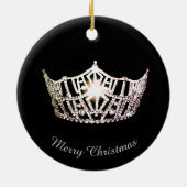 Miss America Silver Crown Ronde Ornament (Achterkant)